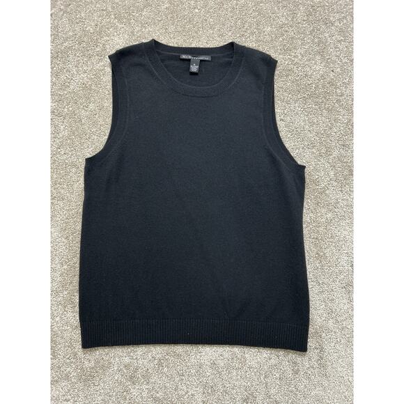 McDuff Essentials XL 100% Cashmere Soft Sweater Vest Tank Top Black - Picture 1 of 6